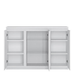 Furniture To Go Fribo 3 Door Sideboard (Glazed Centre) In White - thumbnail 2