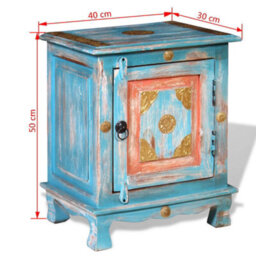 Berkfield Nightstand Solid Mango Wood Blue - thumbnail 9
