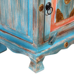 Berkfield Nightstand Solid Mango Wood Blue - thumbnail 8