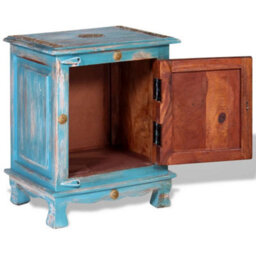 Berkfield Nightstand Solid Mango Wood Blue - thumbnail 6