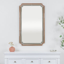 Melody Maison Rectangle Pink Glass Art Deco Wall Mirror 60Cm X 100Cm - thumbnail 4
