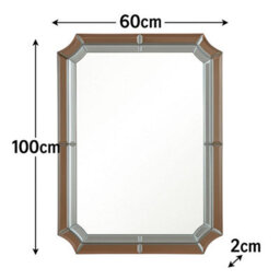 Melody Maison Rectangle Pink Glass Art Deco Wall Mirror 60Cm X 100Cm - thumbnail 7
