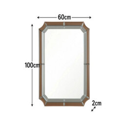 Melody Maison Rectangle Pink Glass Art Deco Wall Mirror 60Cm X 100Cm - thumbnail 9