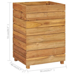 Berkfield Raised Bed 50X40X72 Cm Recycled Teak And Steel - thumbnail 8