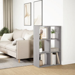 Berkfield Durable Room Divider Bookcase Grey Sonoma 69.5X29X103.5 Cm Engineered Wood - thumbnail 4