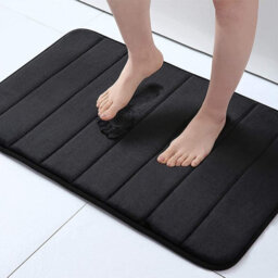 Bathroom Mat Shower Bath Non Slip Memory Foam Rug Soft Absorbent Water Door Mat Black 50 X 80 Cm - thumbnail 1