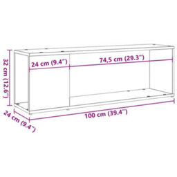 Berkfield Tv Cabinet Artisan Oak 100X24X32 Cm Engineered Wood - thumbnail 9