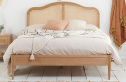 Save On Goods UK 4Ft6 Double French Style,oak & Rattan Wood Wooden Bed Frame Bedstead - thumbnail 7