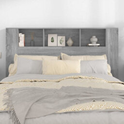 Berkfield Headboard Cabinet Grey Sonoma 160X18.5X104.5 Cm - thumbnail 3