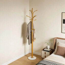 Gold&white 174.5Cm Coat Stand Metal Umbrella Holder Clothes Rack With Marble Base - thumbnail 3