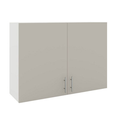 Jd Greta Kitchen Wall Unit 1000mm Storage Cabinet With Doors And Shelf 100Cm - Cashmere Matt - image 1