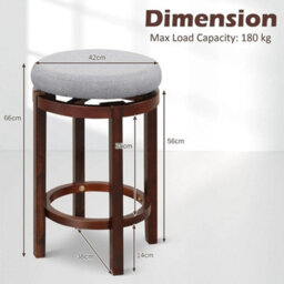 Elegant Set Of 2 Swivel Bar Stools With Padded Cushions For Dining Rooms - thumbnail 2