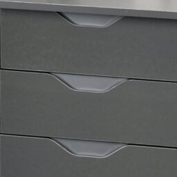 Wyld Haus Sareco 120Cm High-Gloss Grey Home Office Desk With Drawers And Cabinet - thumbnail 8