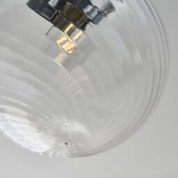 Luminosa Lighting Luminosa Milston Semi Flush Ceiling Light Chrome, Clear Sprail Design Glass Globe Shade, Ip44 - thumbnail 5