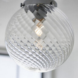 Luminosa Lighting Luminosa Milston Semi Flush Ceiling Light Chrome, Clear Sprail Design Glass Globe Shade, Ip44 - thumbnail 4