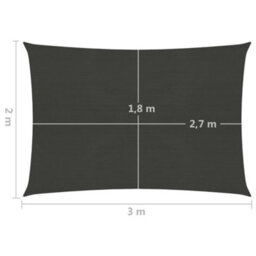 Berkfield Sunshade Sail 160 G/m2 Anthracite 2X3 M Hdpe - thumbnail 6