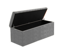Safar 4Ft6 Ottoman Storage Box - Grey Plush Velvet - thumbnail 5