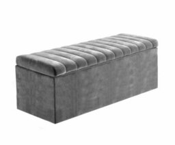 Safar 4Ft6 Ottoman Storage Box - Grey Plush Velvet - thumbnail 4