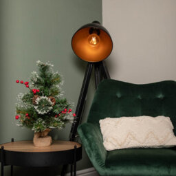 Samuel Alexander 50Cm Mini Christmas Tree With Red Berries, Pinecones And Frosted Tips In Burlap Base - thumbnail 2