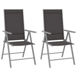 Berkfield Folding Garden Chairs 2 Pcs Textilene Black