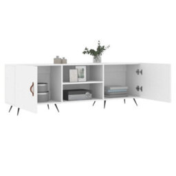 Berkfield Sturdy Tv Cabinet White 150X30X50 Cm Engineered Wood - thumbnail 4