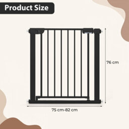 Costway Baby Gate For Stairs Auto-Close Door Gate Safety Child Fence-Black - thumbnail 2