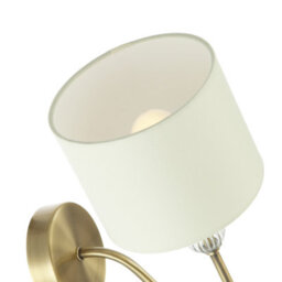 Happy Homewares Traditional Bedside Wall Light In Antique Brass With Pull Switch And Shade - thumbnail 4
