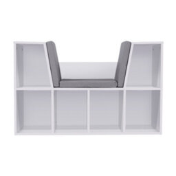 Thehotsale White 6 Compartments Cozy Kids' Bookcase With Reading Seat - thumbnail 3