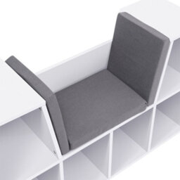 Thehotsale White 6 Compartments Cozy Kids' Bookcase With Reading Seat - thumbnail 5