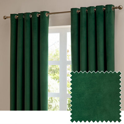 furn. Furn The Ultimate Velvet Blackout Eyelet Curtain Pair, Emerald, (W) 229 X (D) 183Cm - image 1