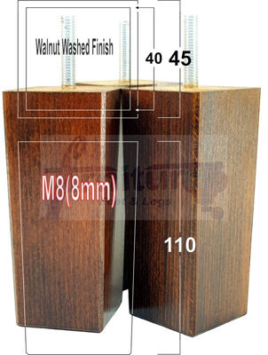 L&F 4X Replacement Furniture Legs Solid Wood 110mm High Sofas Chairs Settee Cabinets Legs M8 Tsp2055 - image 1