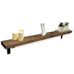 Radiator Shelf Wall Mounted Solid Wood, Narrow Radiator Cover 15Cm Deep Rustic Handmade In Uk (Walnut, 130Cm) By Mkgt - thumbnail 1