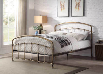 Save On Goods UK 5Ft King Size Retro Bed Frame,antique Bronze,metal,tube Style.rustic,traditional Industrial - image 1