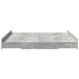 Berkfield Modern Storage Bed Frame Concrete Grey 200 X 200 Cm Engineered Wood - thumbnail 5