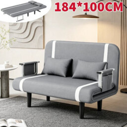 Double Fabric Sofa Bed Sleeper Couch Sofabed Settee Recliner Beds Folding 184Cm