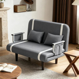 Double Fabric Sofa Bed Sleeper Couch Sofabed Settee Recliner Beds Folding 184Cm - thumbnail 6