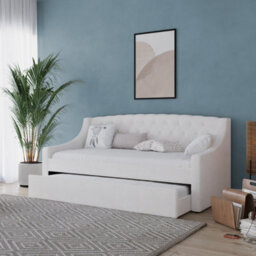 Flair Aurora Boucle Daybed With Trundle - Cream - thumbnail 1