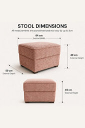 Loft Home Amara Blush Pink Fabric Footstool - thumbnail 3