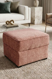 Loft Home Amara Blush Pink Fabric Footstool - thumbnail 1