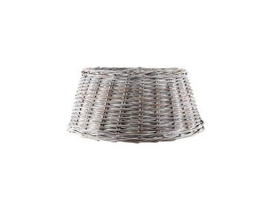 Handmade Wicker Willow Rattan Tree Skirt Natural White Wash Grey Christmas Tree Festive Xmas Stand Base Basket Cover 60Cm - image 1