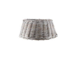 Handmade Wicker Willow Rattan Tree Skirt Natural White Wash Grey Christmas Tree Festive Xmas Stand Base Basket Cover 60Cm