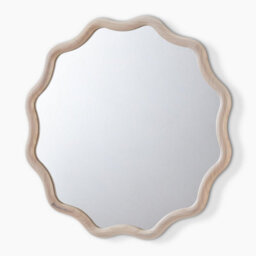 Furniturebox Uk Damaris Wood Medium 70X70Cm Wavy Round Wall Mirror - thumbnail 4
