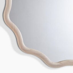 Furniturebox Uk Damaris Wood Medium 70X70Cm Wavy Round Wall Mirror - thumbnail 7
