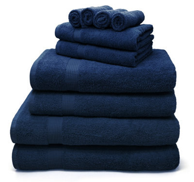 Velosso Luxury 100% Egyptian Cotton Towels 550Gsm Soft & Absorbent Cotton Towels Navy - Bath Towel