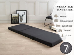 Mattress Guru Badenia Kids Folding Chair Bed, Futon Guest Z Bed, Black - thumbnail 2