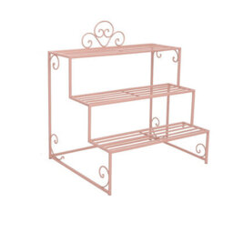 Melody Maison Pink Metal Three Tier Plant Stand - thumbnail 6