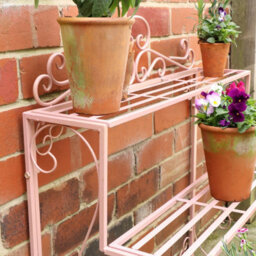 Melody Maison Pink Metal Three Tier Plant Stand - thumbnail 5