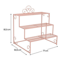 Melody Maison Pink Metal Three Tier Plant Stand - thumbnail 7