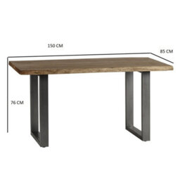 Grey Medium Dining Table 1.5M Set With 4 Chairs - thumbnail 5