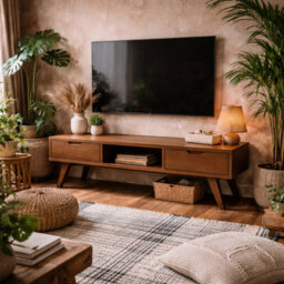 Wyld Haus Jyvaskyla Dark Oak Tv Unit With 2 Drawers And Sliding Door - thumbnail 1